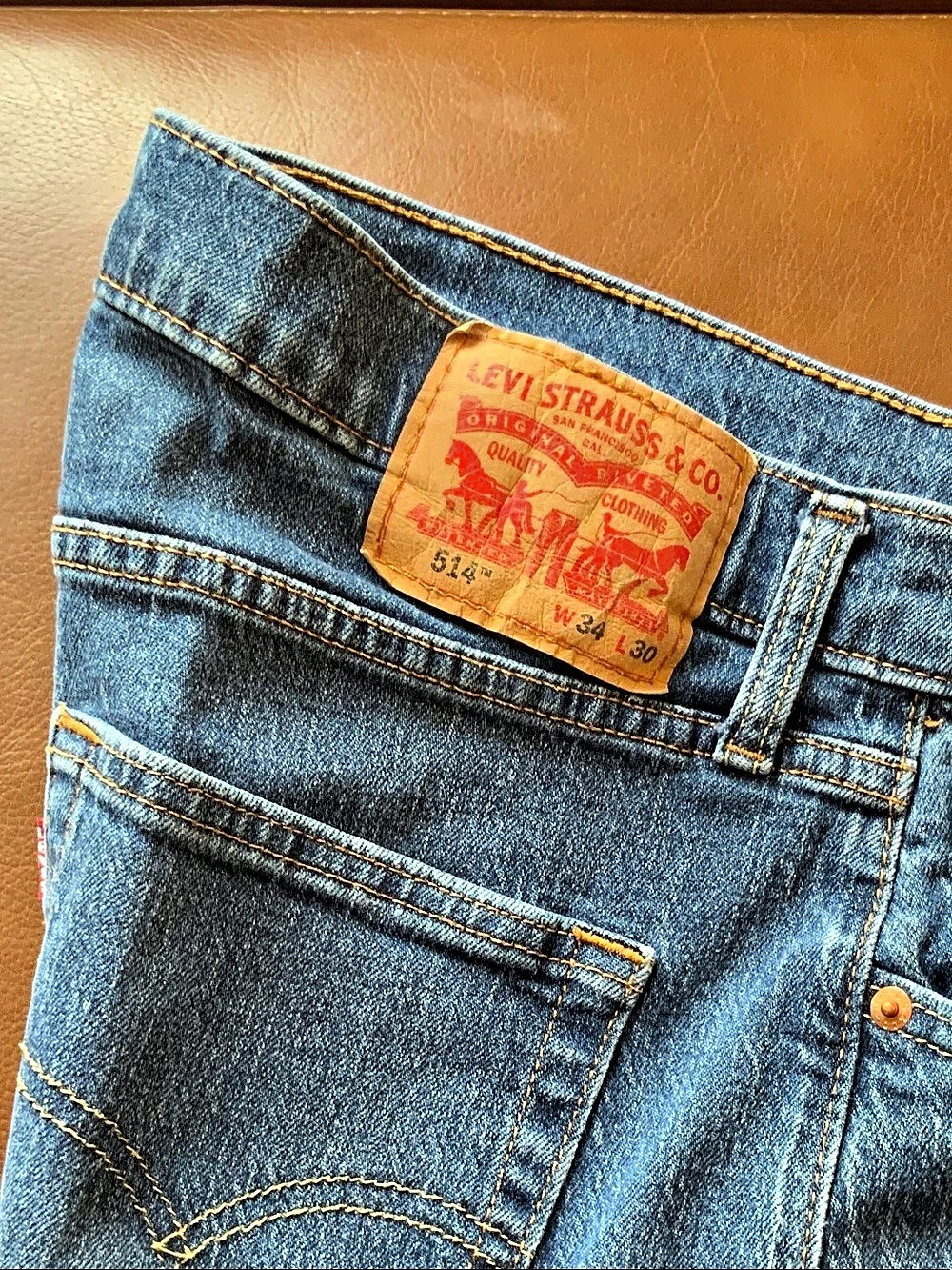 Levi's 514 Straight Leg Jeans Blue Waist 34 Length 30